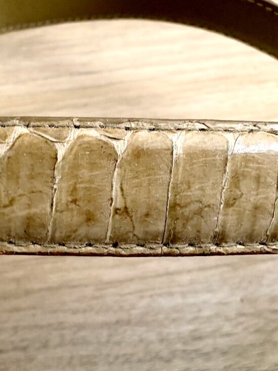 Skinny Genuine Snakeskin Belt, Made in Taiwan, ROC - 1980s Vintage main image 6